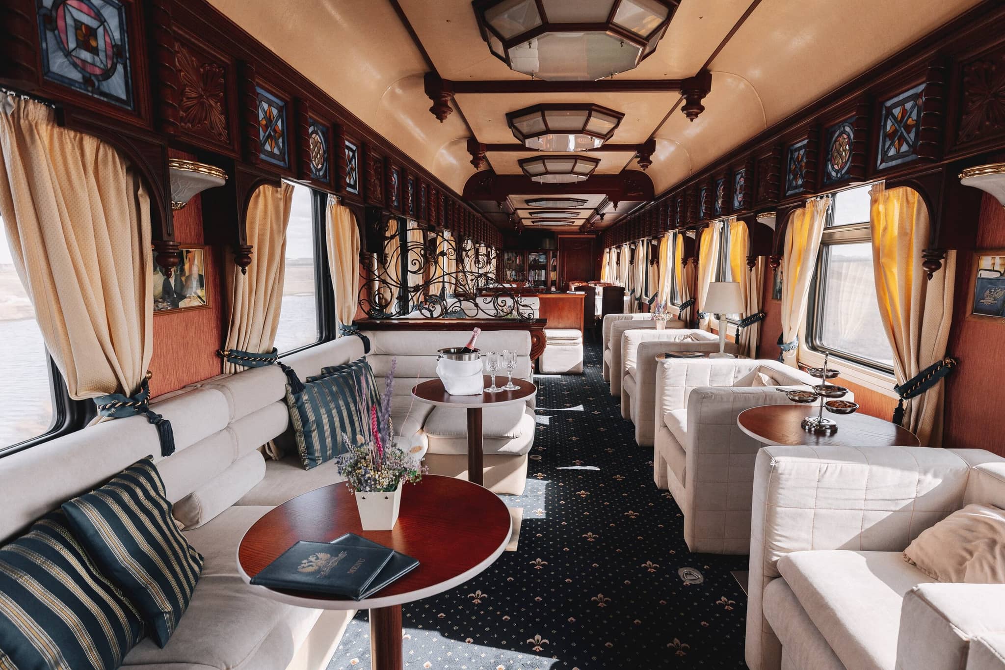Picture of the inside of a luxury train