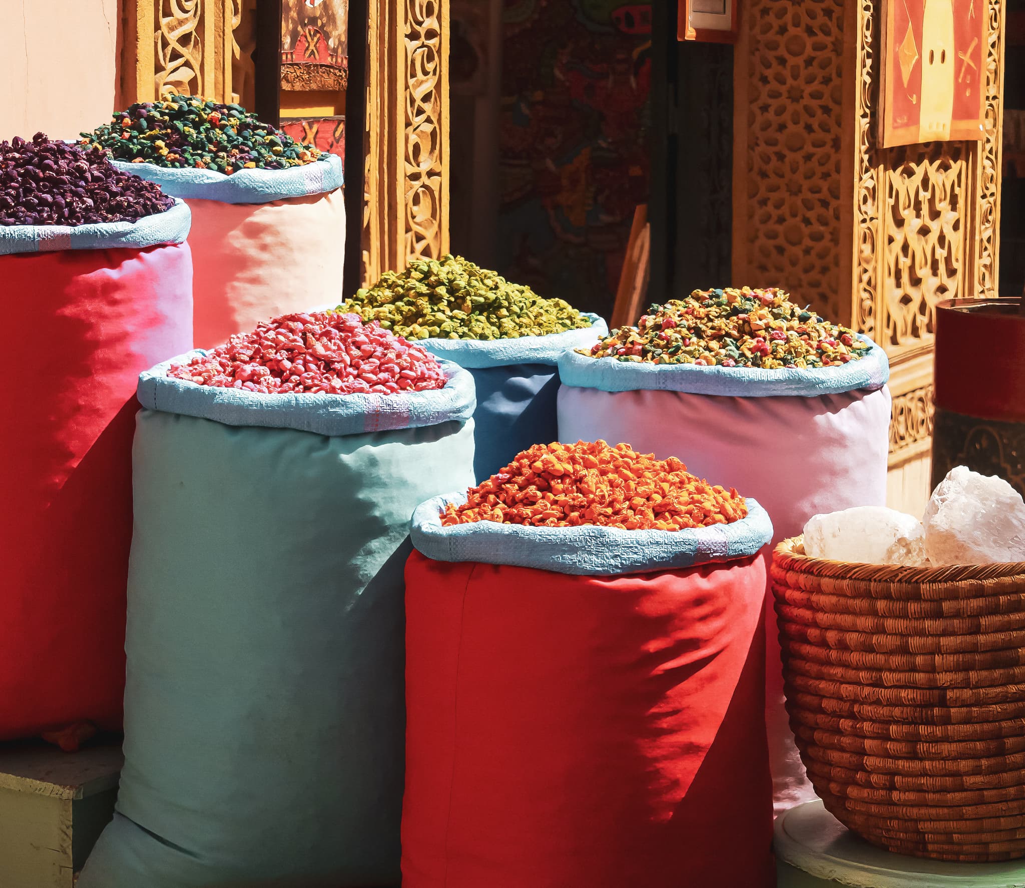 Spices in the souks of Marrakech, Morocco