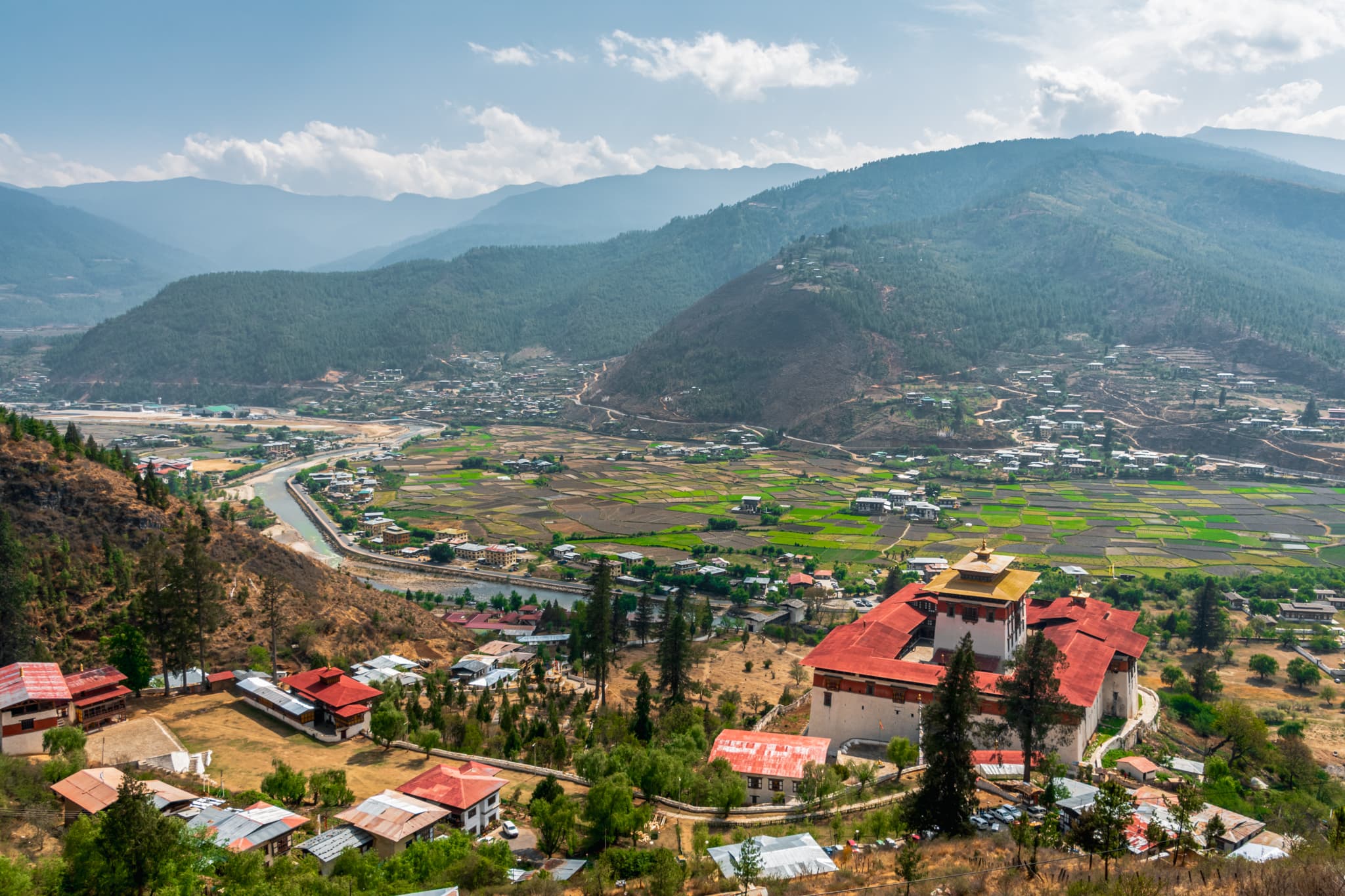 Rinpung Dzong (Paro Dzong), a Buddhist monastery and fortress set in the Paro valley
