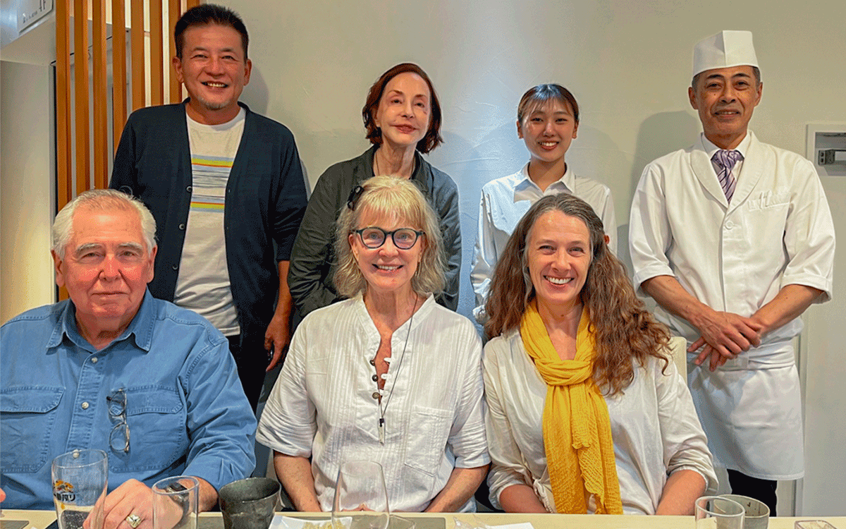 Amy Loewen with GeoEx guests and local chefs in Japan