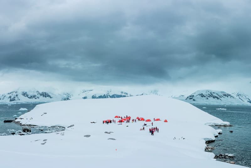 day in antarctica camping