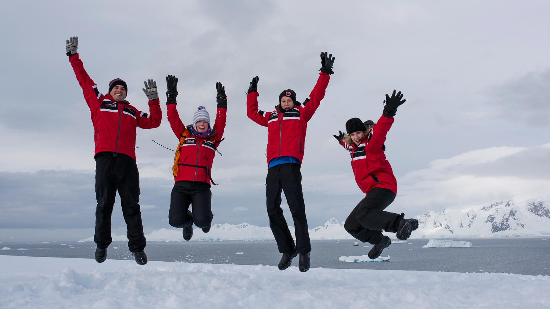 day in antarctica main jumping
