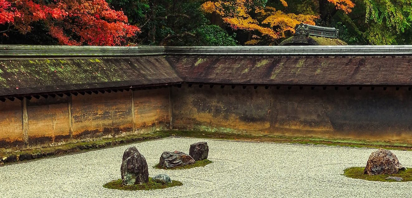 main japan ryoanji garden fall foliage