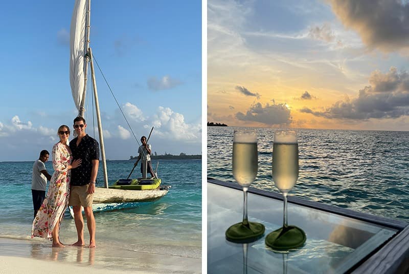 maldives sunset dhoni cruise champagne