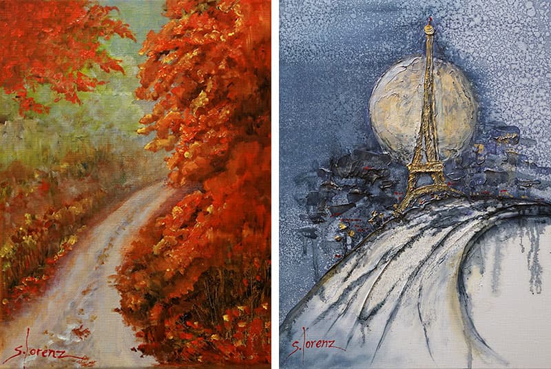 sue lorenz red leaves blue paris