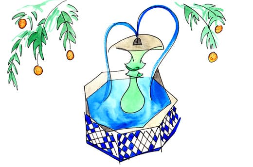 zellij fountain morocco geoex