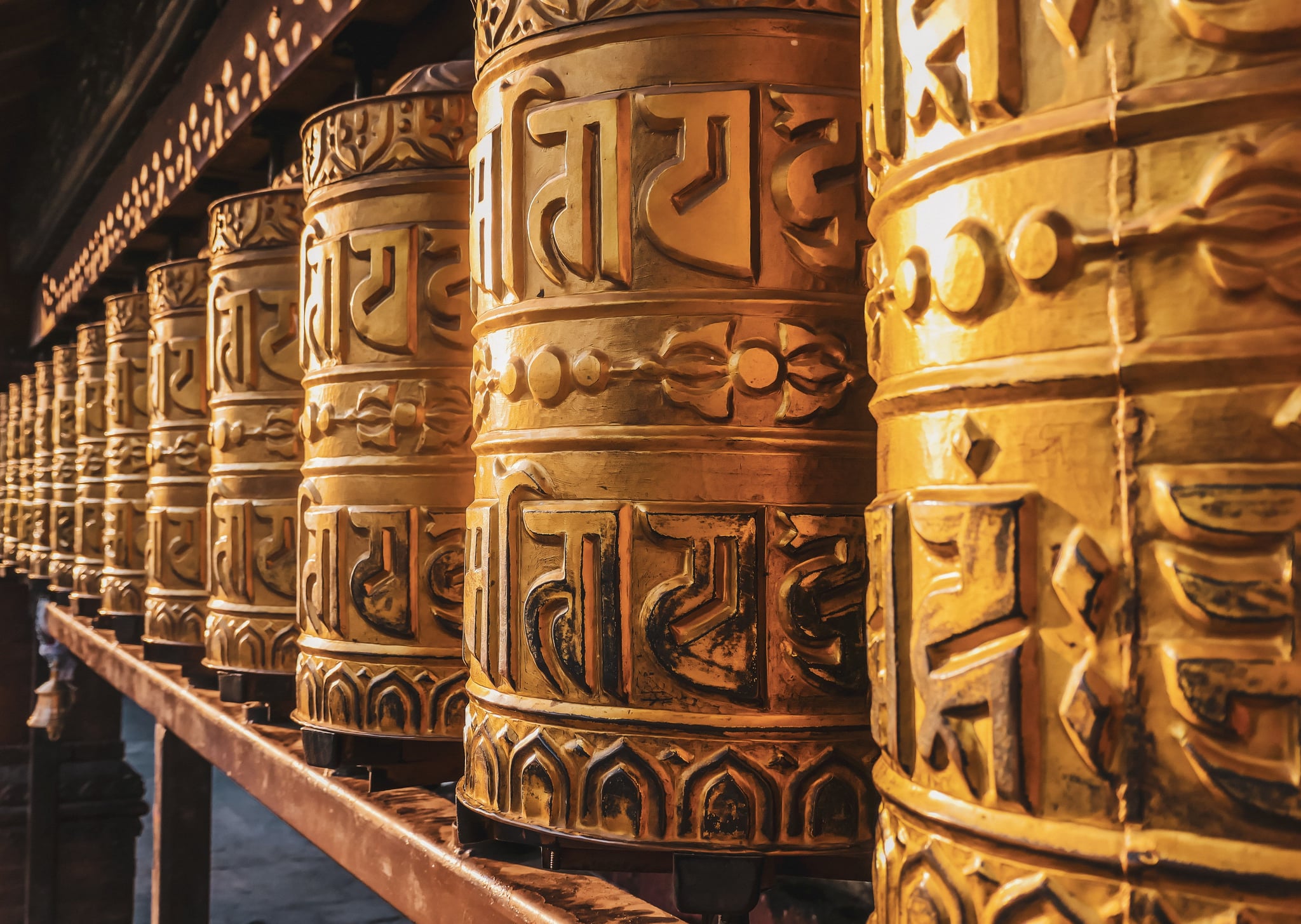 Prayer wheels in Bhutan