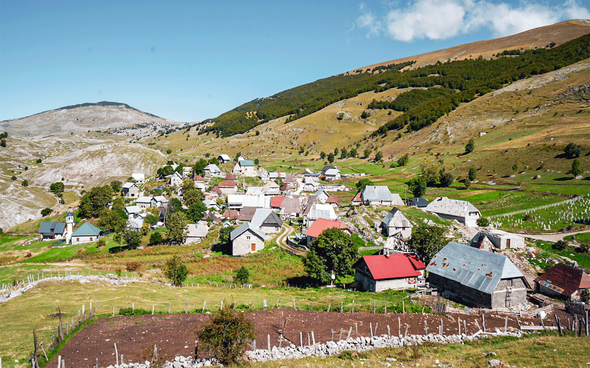 View of the village os Lukomir, Bosnia