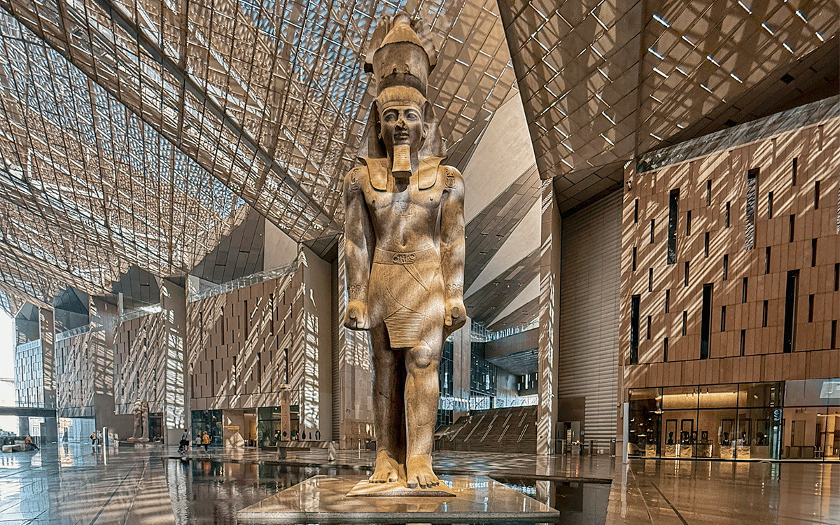 Statue of Pharaoh Ramesses II inside the GEM