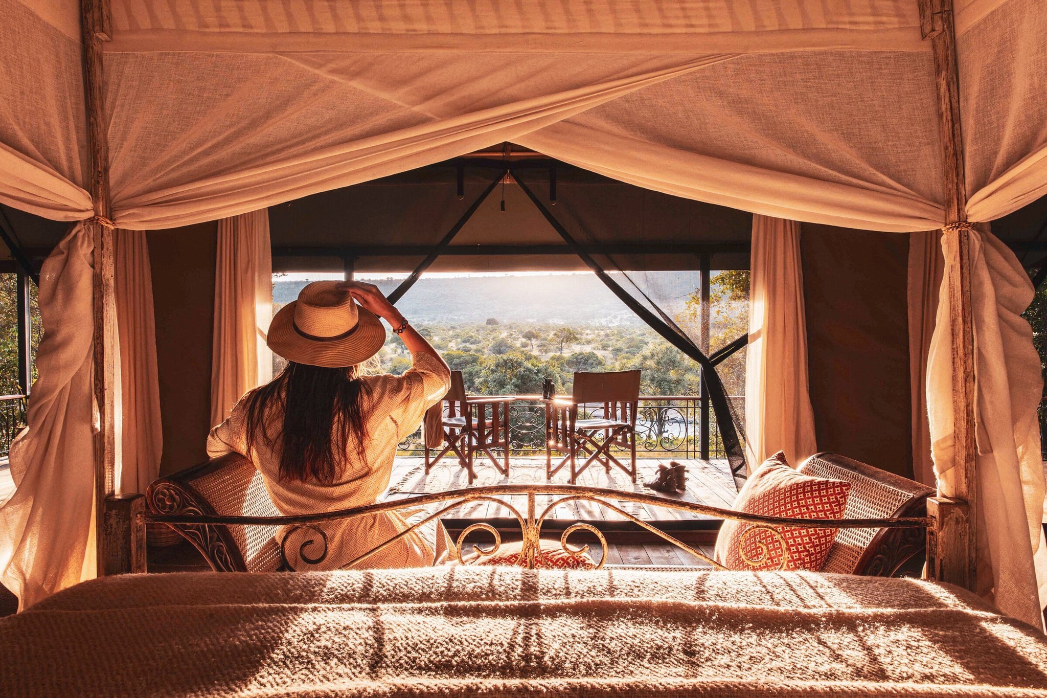 landscape seen from a tent in Kenya