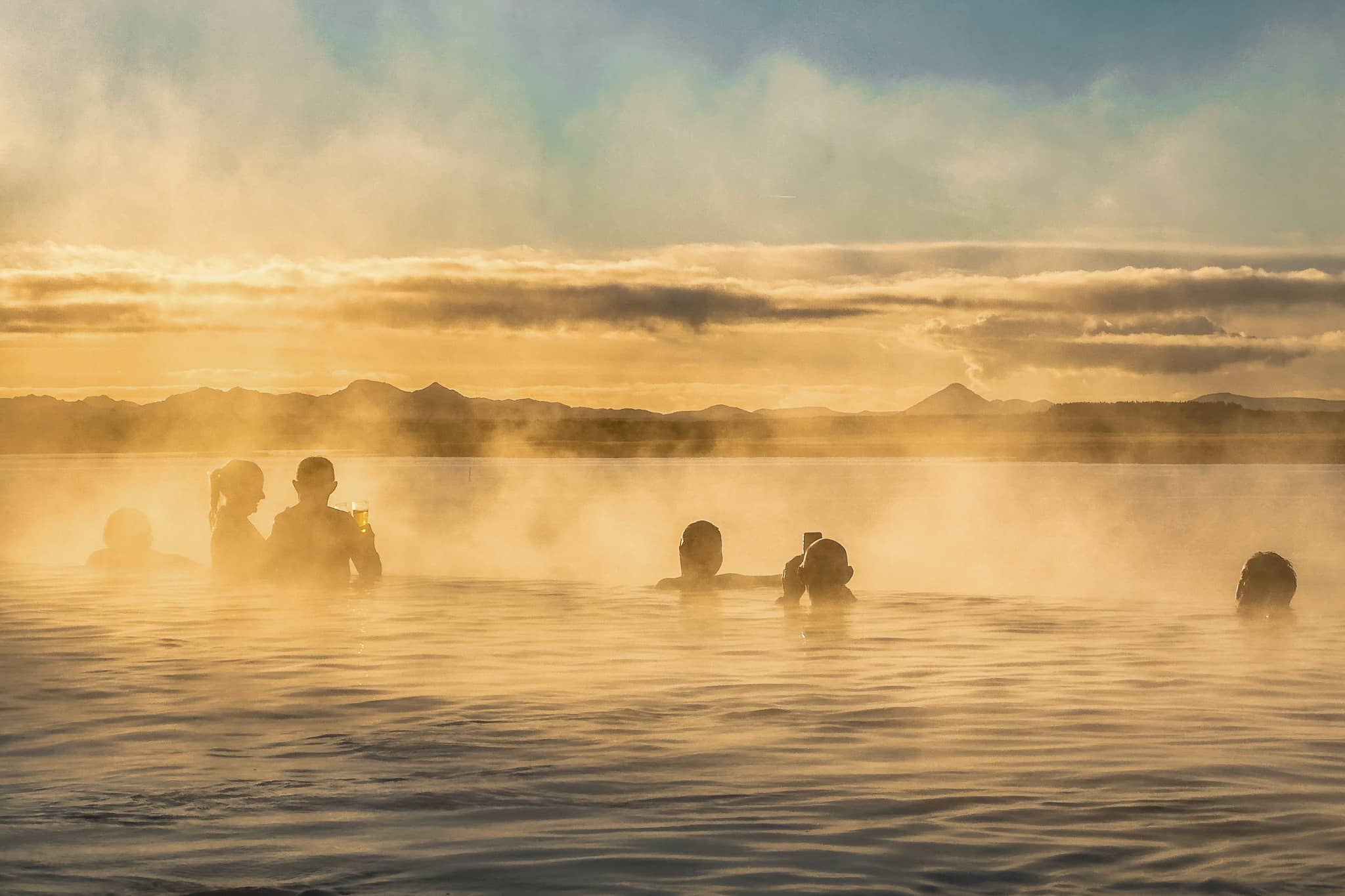Sky Lagoon at sunset, Iceland