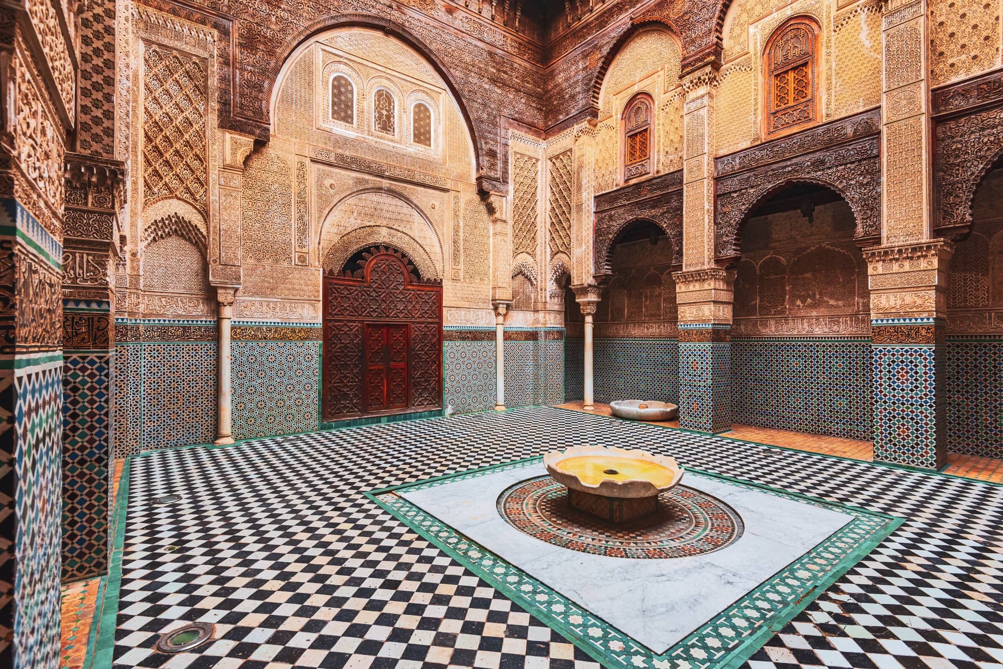 Morocco Unveiled
p/k/a
Morocco: Casablanca to Marrakech gallery Gallery2 AlAttarineMadrasa Morocco GettyImages 2183079740 EmiCristea