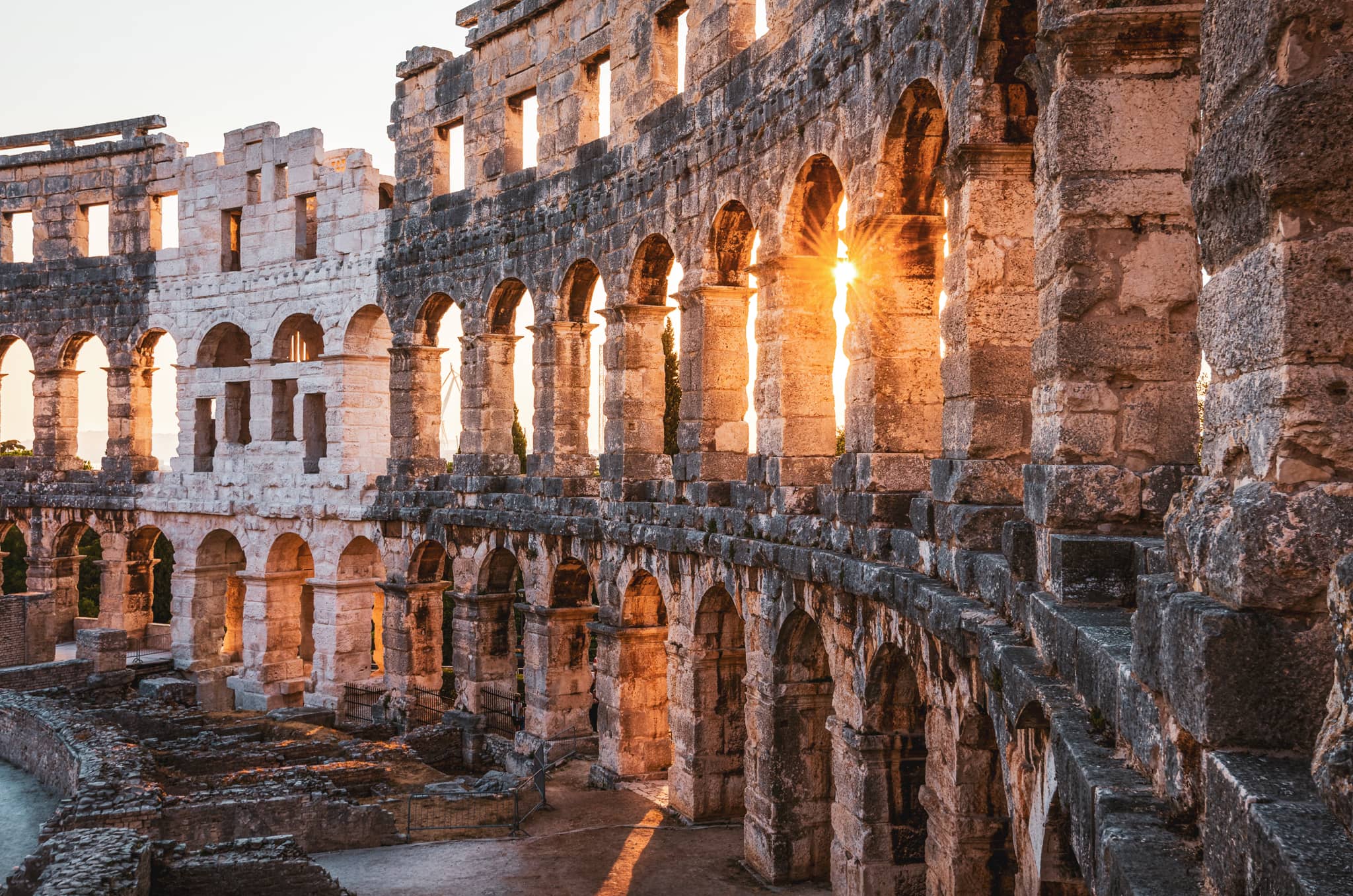 Ancient amphitheater in Pula, Croatia