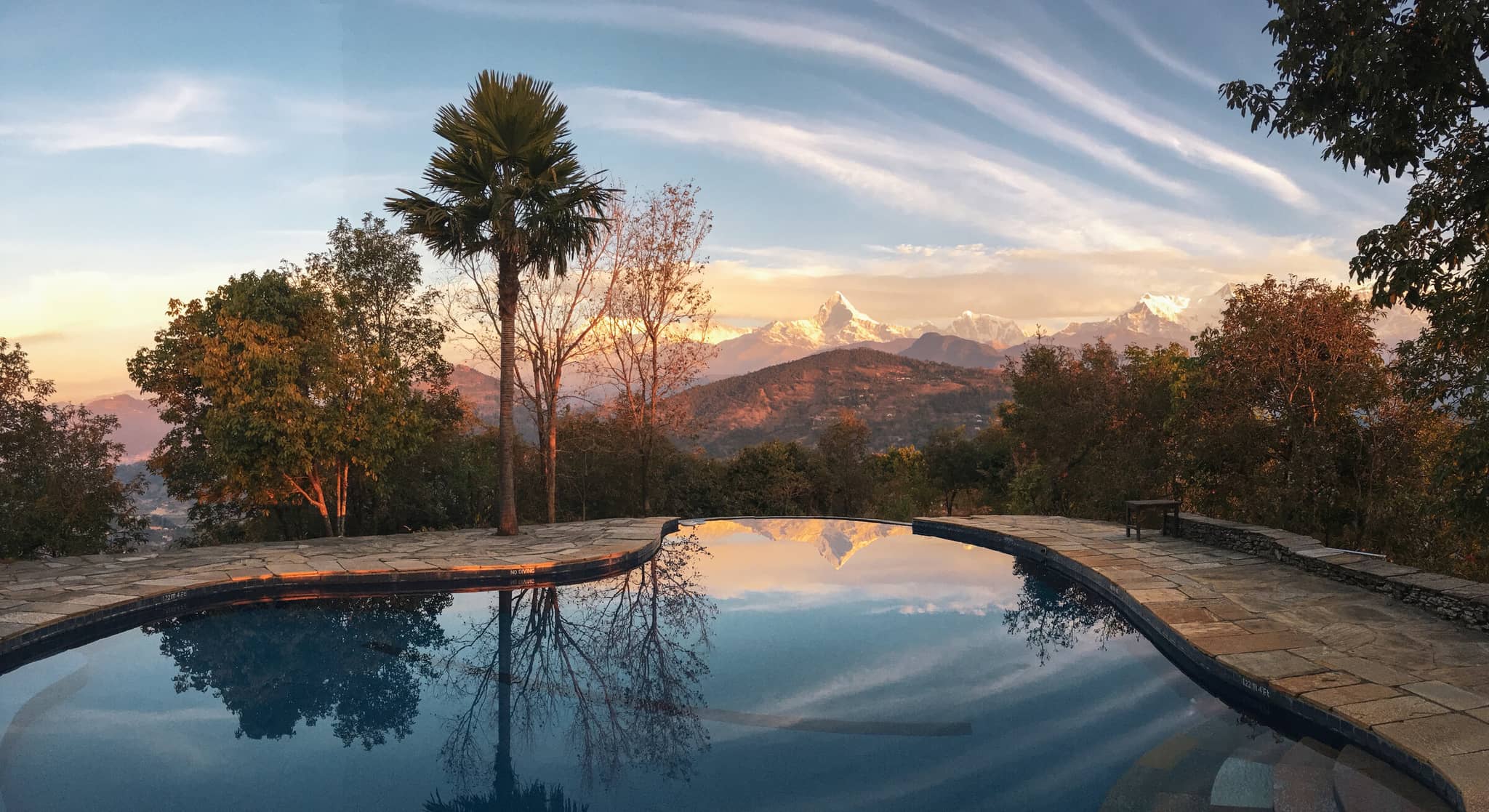 Nepal Revealed gallery Gallery Nepal TMPL Lodge Pool winter dawn Beyul Experiences