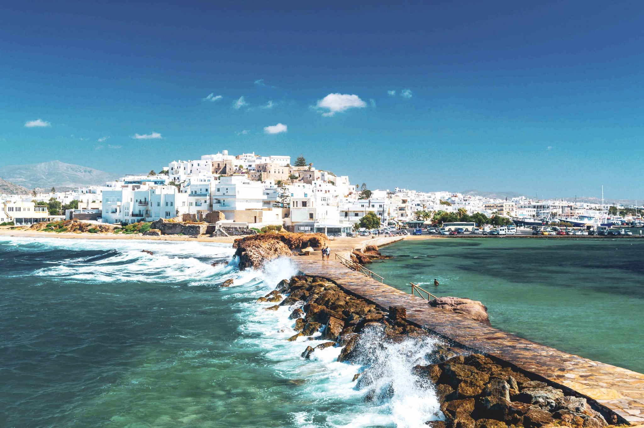 naxos village sea