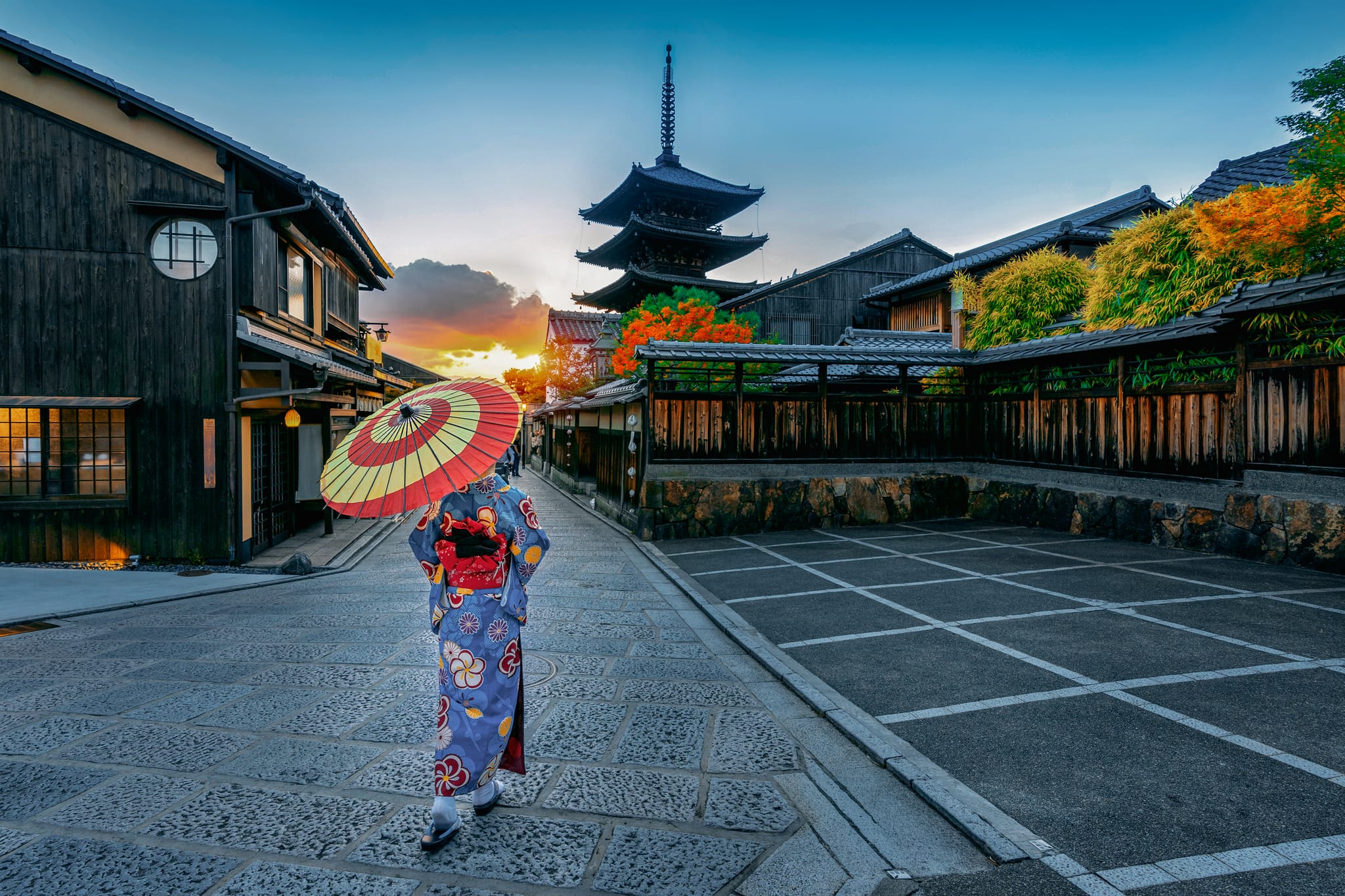 Kyoto street in Japan