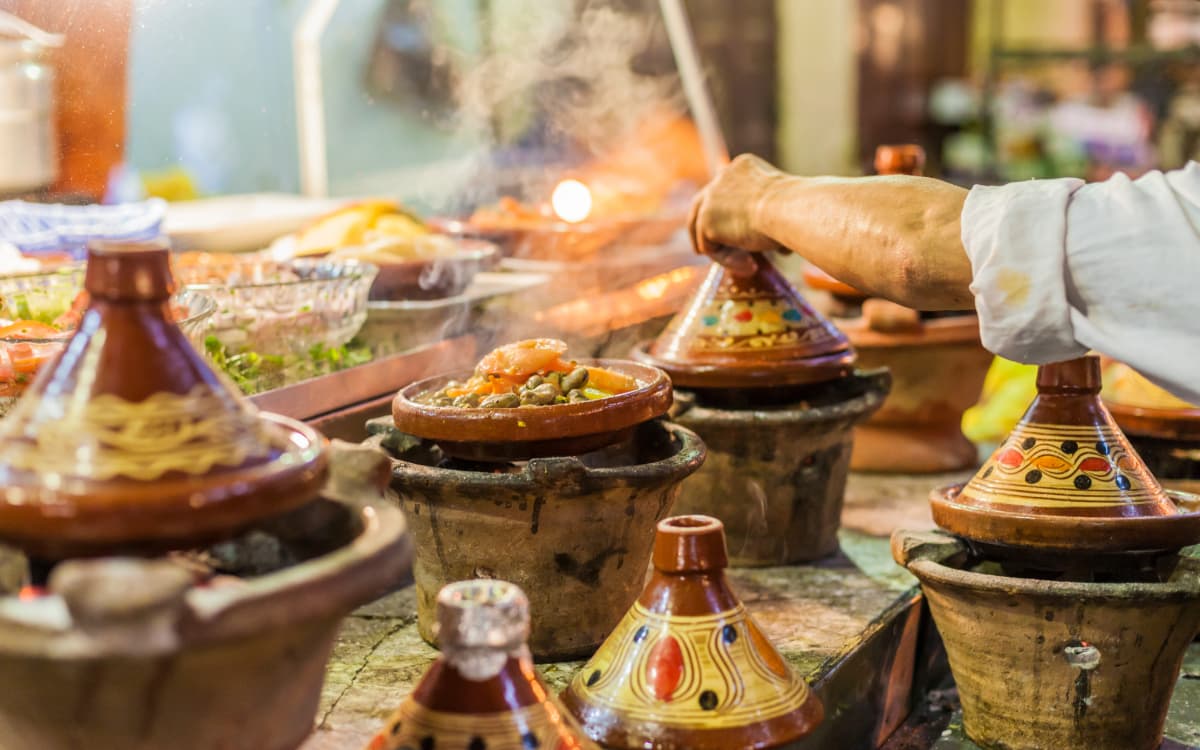 Making Moroccan tagine