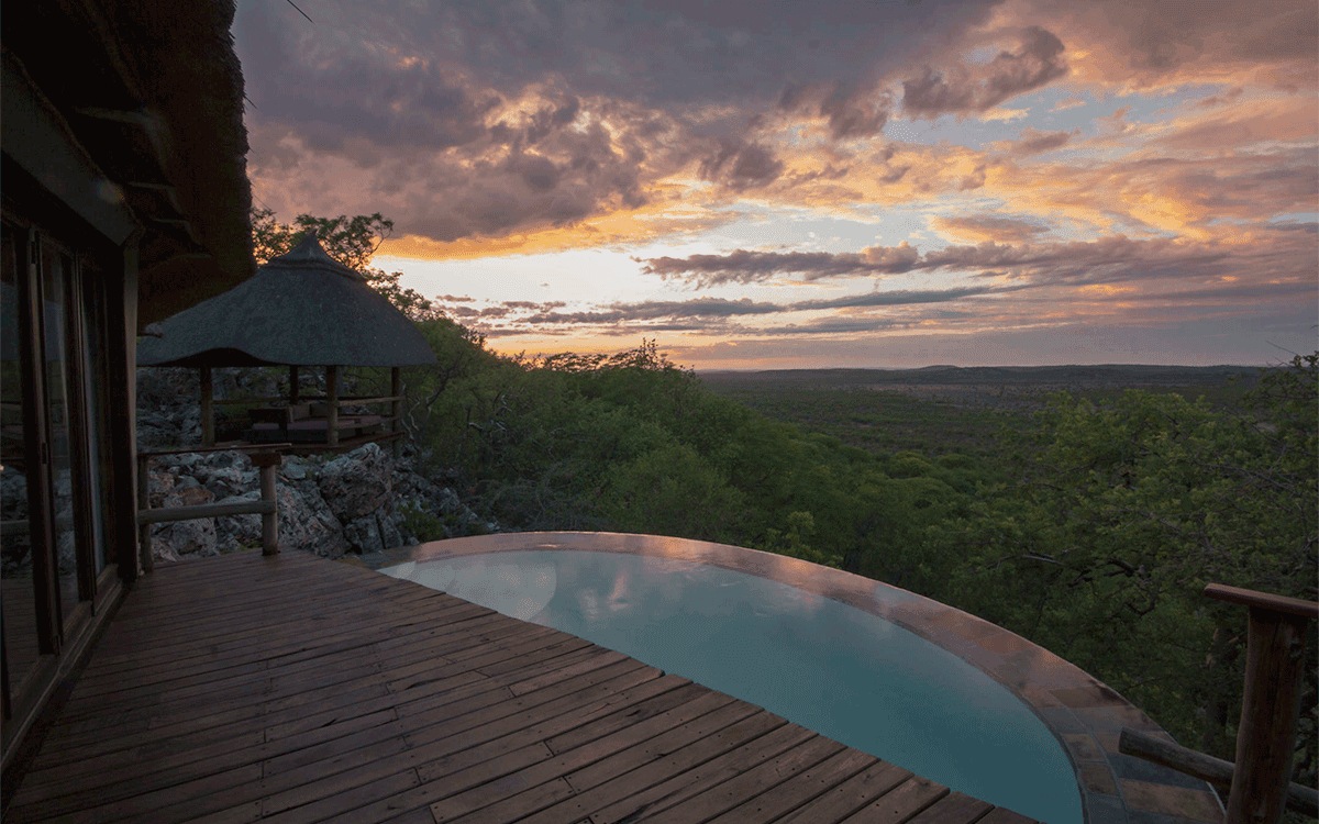 Poolside views from Horizon by Ongava, Ongava Private Game Reserve, Namibia