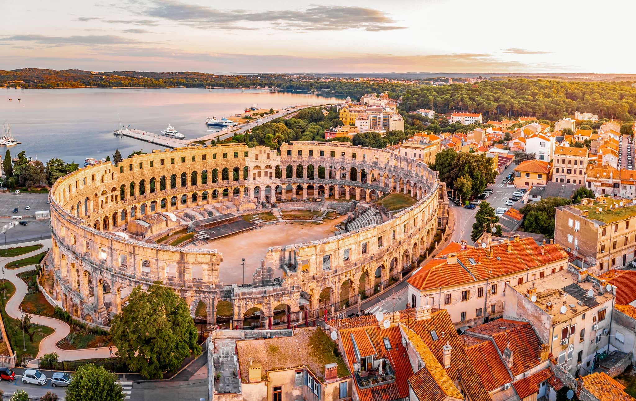 Ancient amphitheater in Pula, Croatia