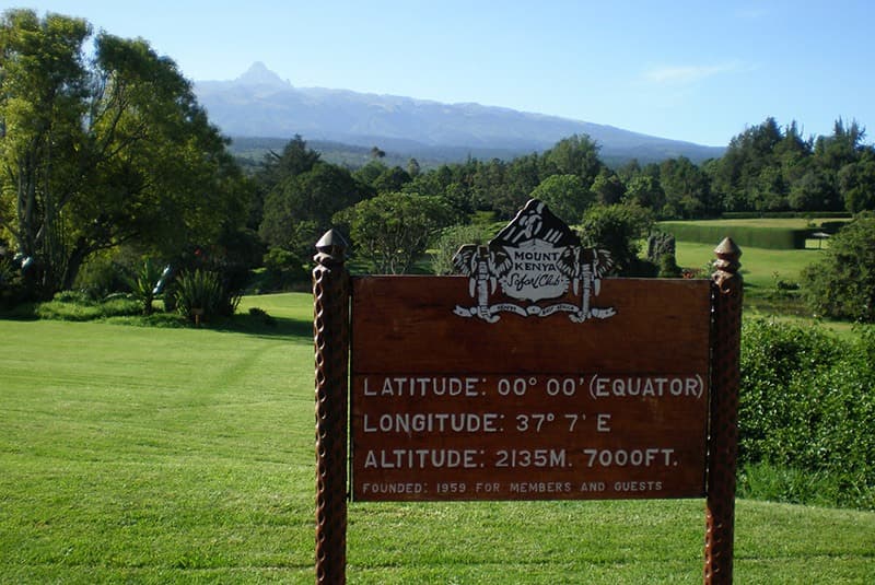 kenya mount kenya safari club equator sign