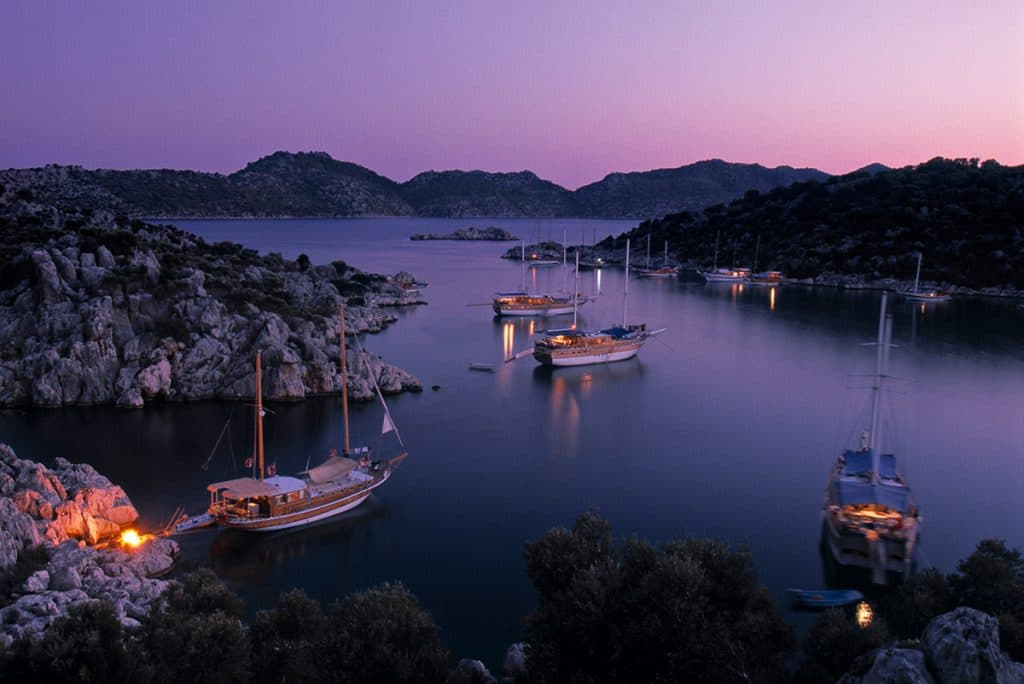 turkey aegean turquoise coast gulet sunset 1024x684