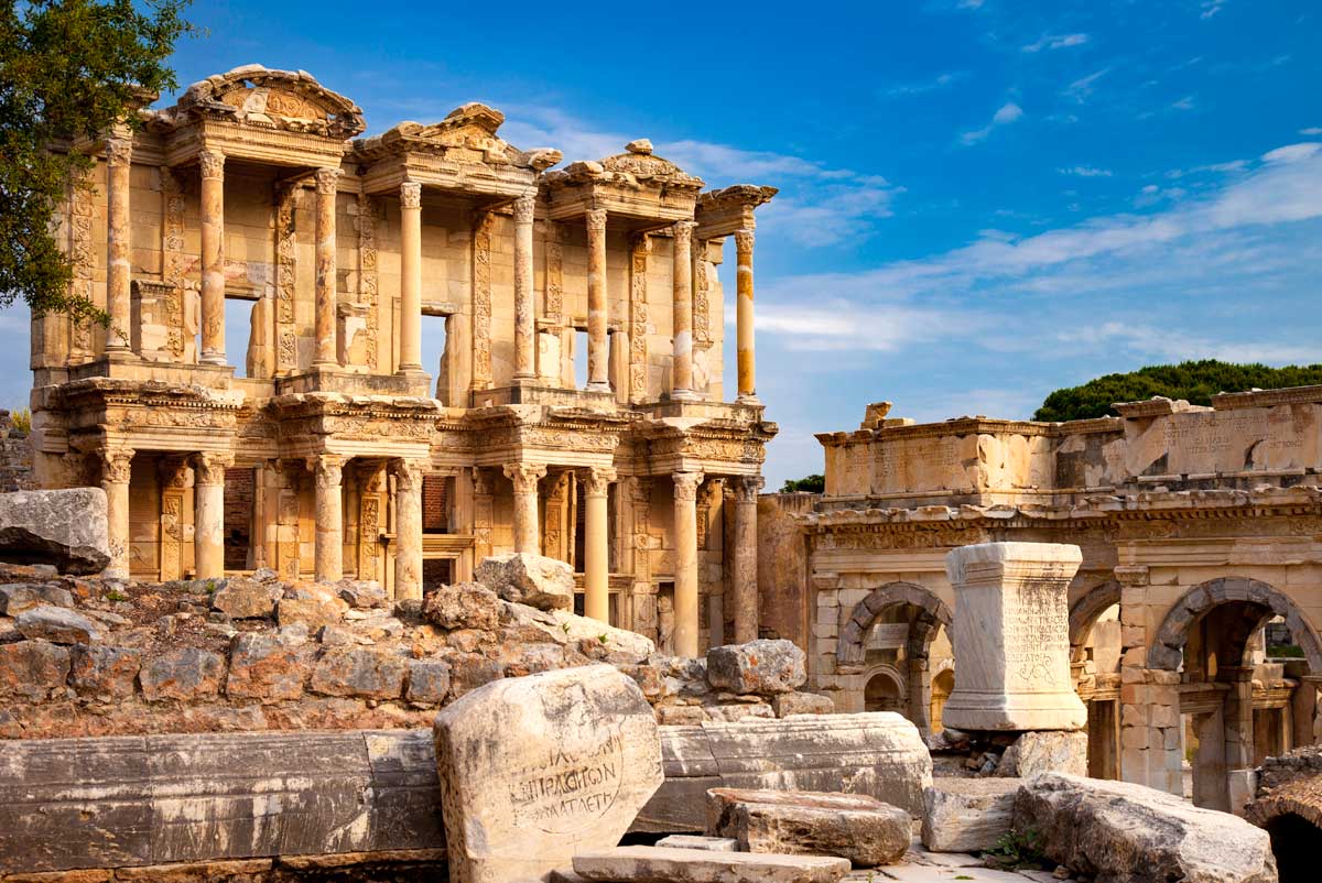 turkey ephesus library celsus ruins geoex