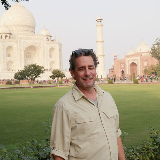 Edwin d'Haens at the Taj Mahal in India with GeoEx