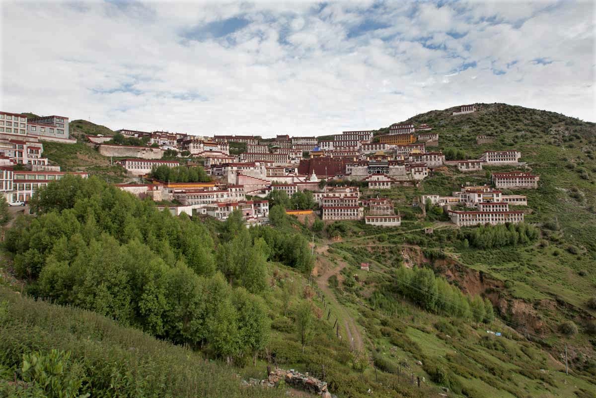 The hill-perched Ganden monastery complex, Tibet with GeoEx