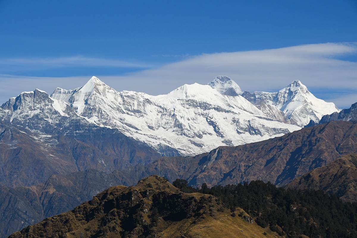 Snowcapped Indian Himalayas seen from a distance close to Leti 360 lodge