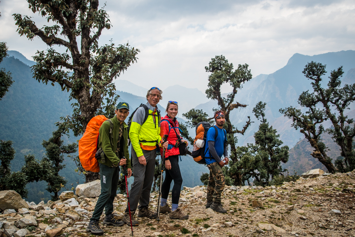 The trek team on the Kuari Pass Trek in India