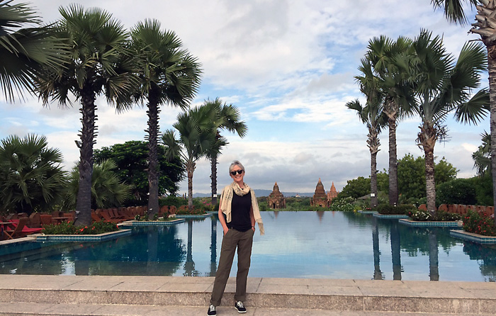 GeoEx travel expert Kim Anderson in Bagan, Myanmar