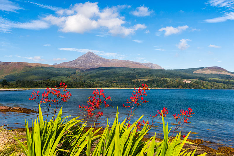 View towards Goatfell, the highest point of the Isle of Arran, Scotland