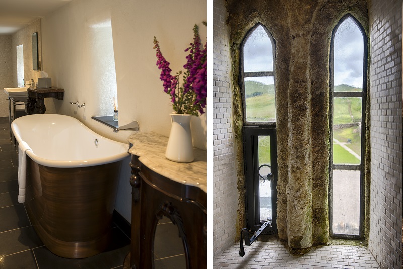 Luxurious bathtub at Mingary Castle Hotel, Scotland
