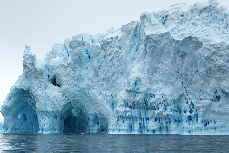 Huge iceberg from Zodiac on Antarctica cruise