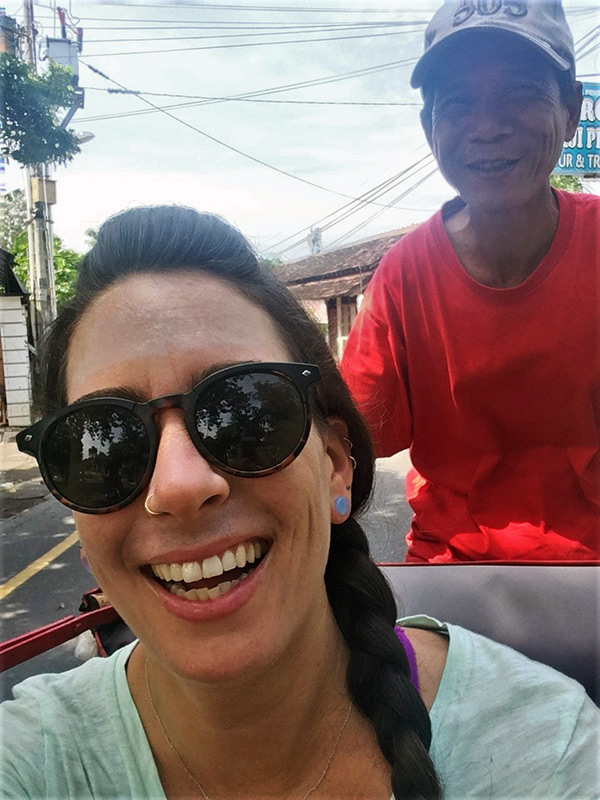 Selfie with tuk-tuk driver in Yogyakarta, Indonesia