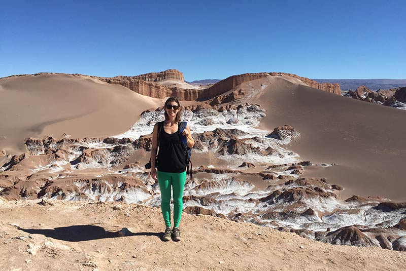 GeoEx travel expert, Natalie Crow, in Atacama desert, Chile