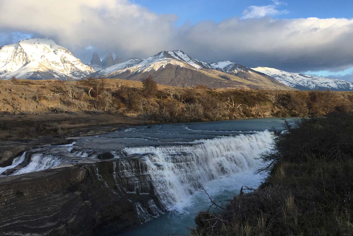 Clouds, rivers, and waterfalls in Patagonia