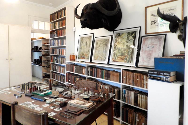 Hemingway desk in the study at Finca