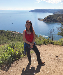 GeoEx Destination Specialist Corinne Edwards at Lake Baikal, Russia