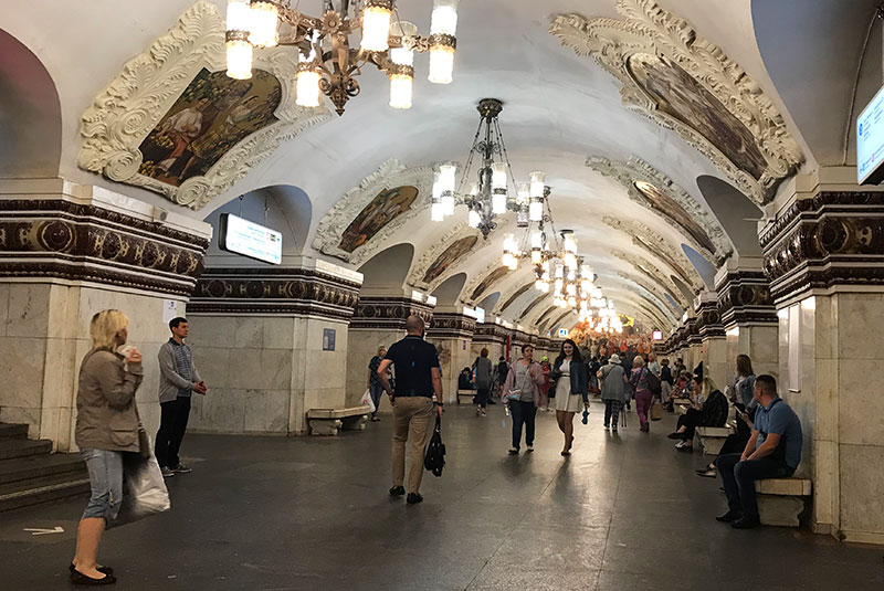 The adorned passageways of Moscow's metro, Russia