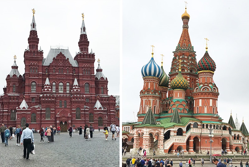 Iconic sights of Moscow: Red Square and Saint Basil's Cathedral, Russia