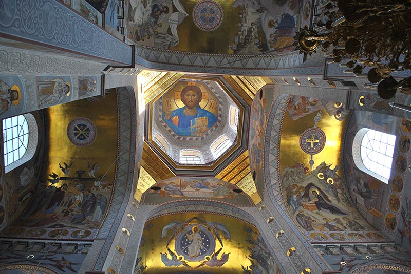 Painted ceiling of the Church of All Saints in Yekaterinburg, Russia