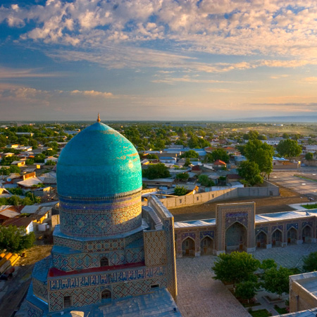 Blue dome in Samarkand, Uzbekistan with GeoEx