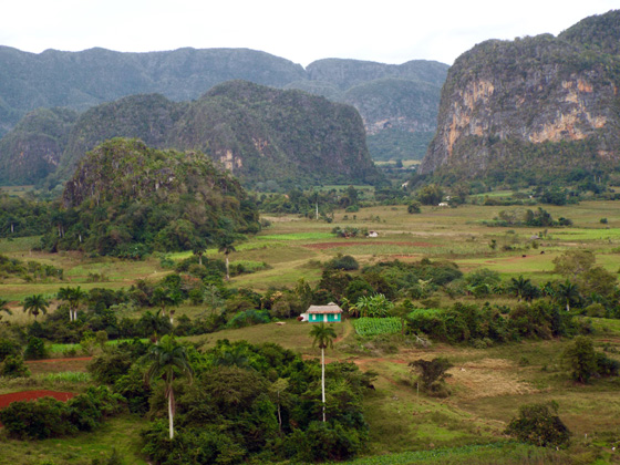 View of Vinales Valley limestone hills with GeoEx