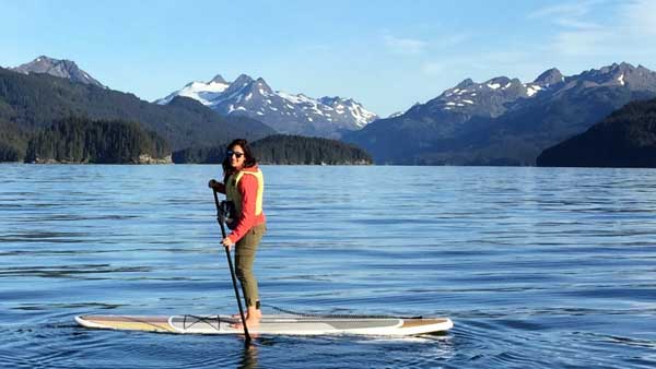 Paddle-boarding in Alaska with GeoEx.