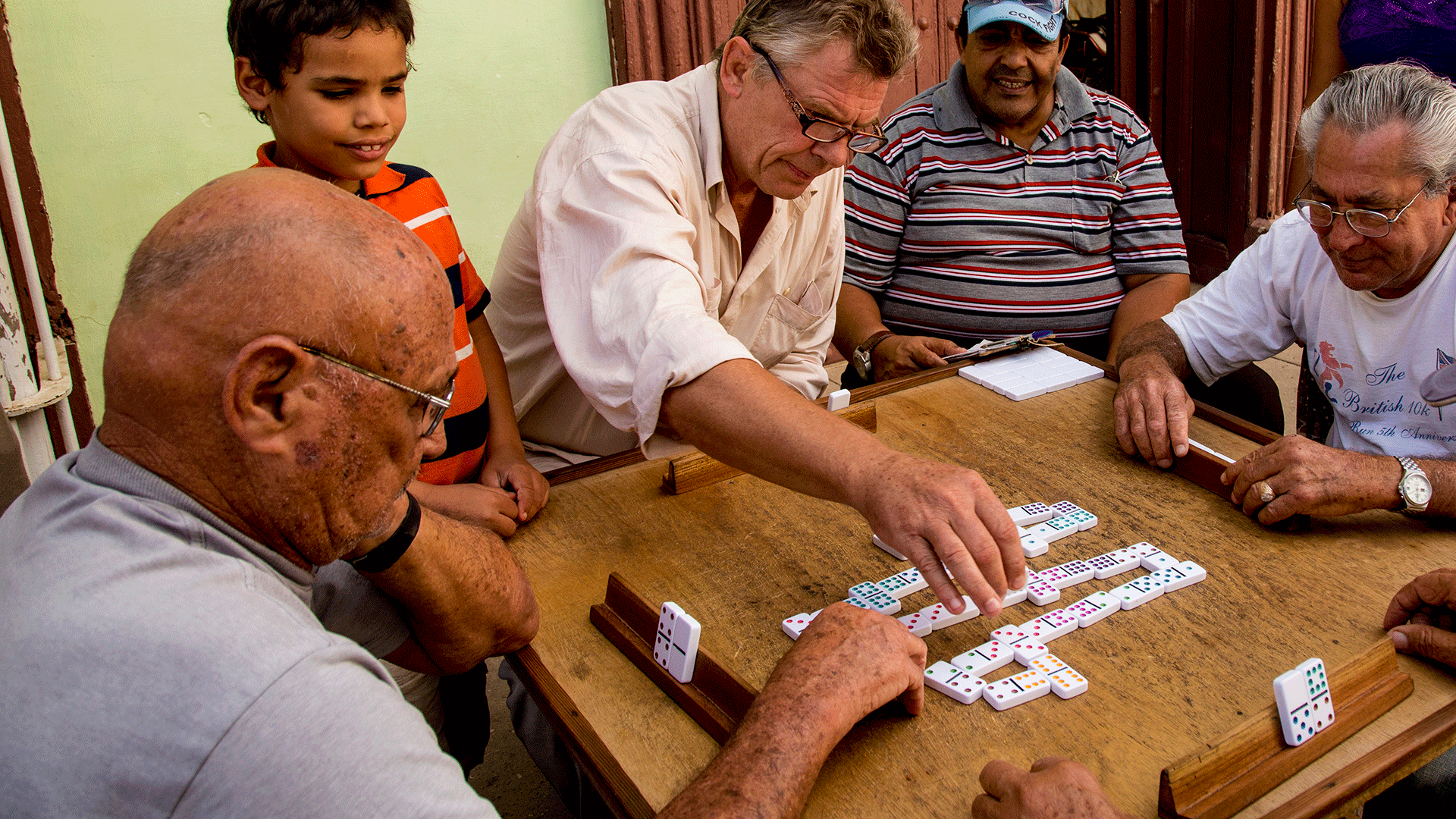 Local Cuban people playing dominoes