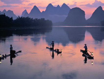 Cormorant fishermen on the Li River in Yangshuo, China with GeoEx