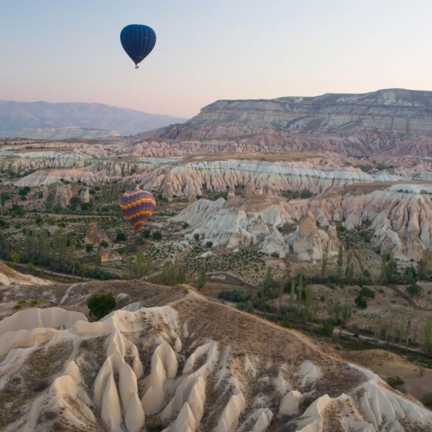 Cappadoccia's stunning landscapes from a hot air balloon, Turkey with GeoEx