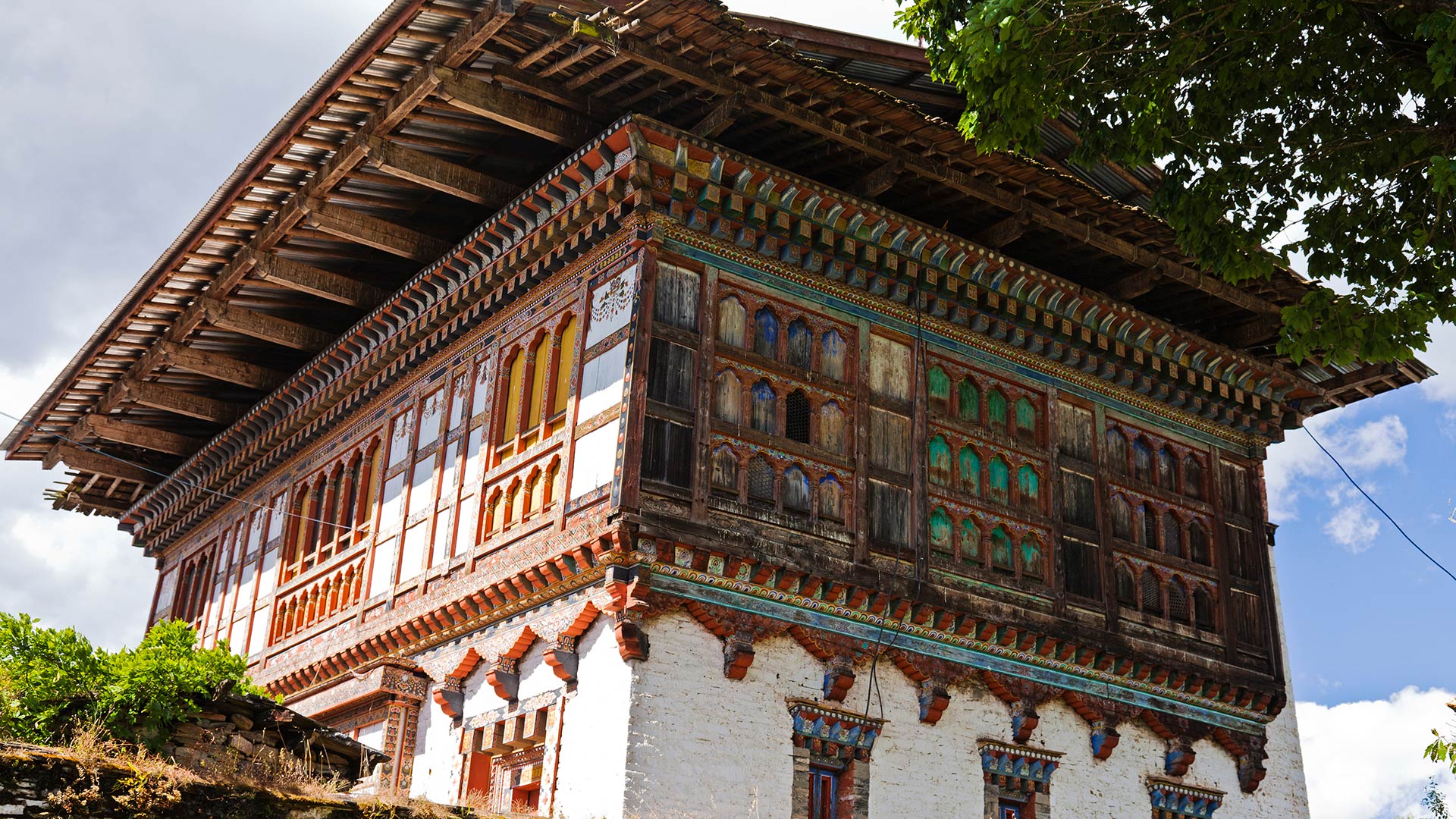 The 16th century Ugyencholing Palace, an ancient manor house turned local museum in central Bhutan