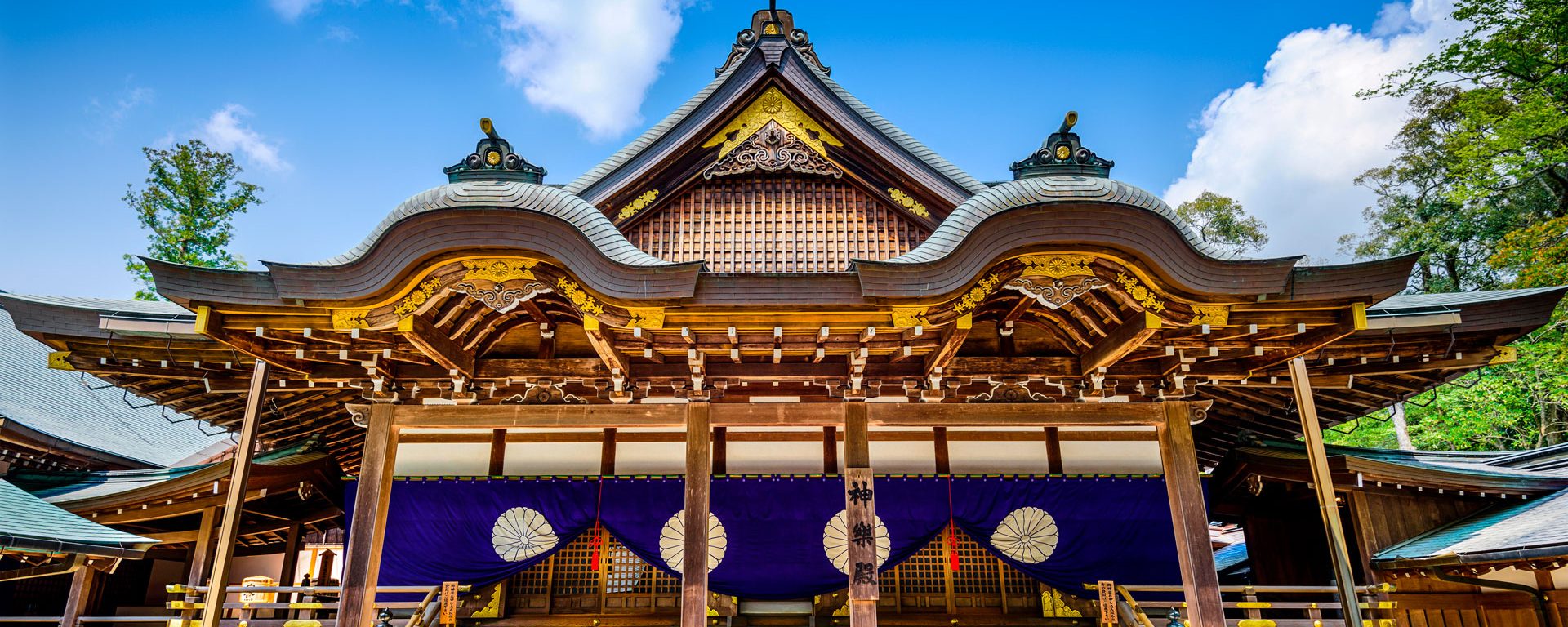 Intricate exterior of Ise Grand Shrine in Ise, Japan